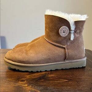 UGG Chestnut Ankle Boots with Cream Fur